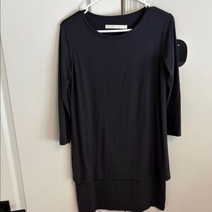 Susana Monaco Black 3/4 Sleeve Shift Dress